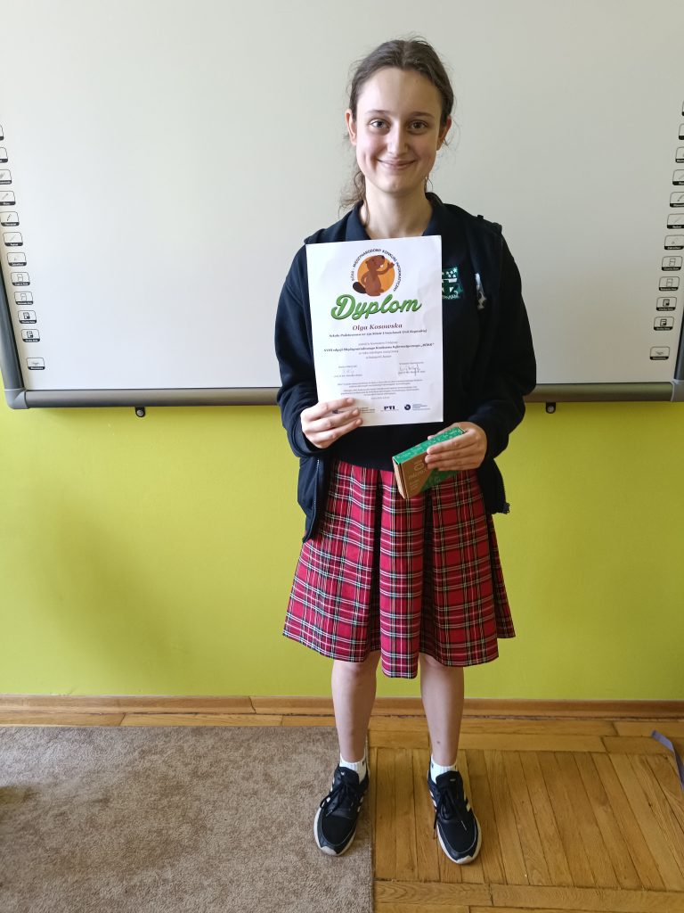 Laureatka I miejsca Konkursu Informatycznego