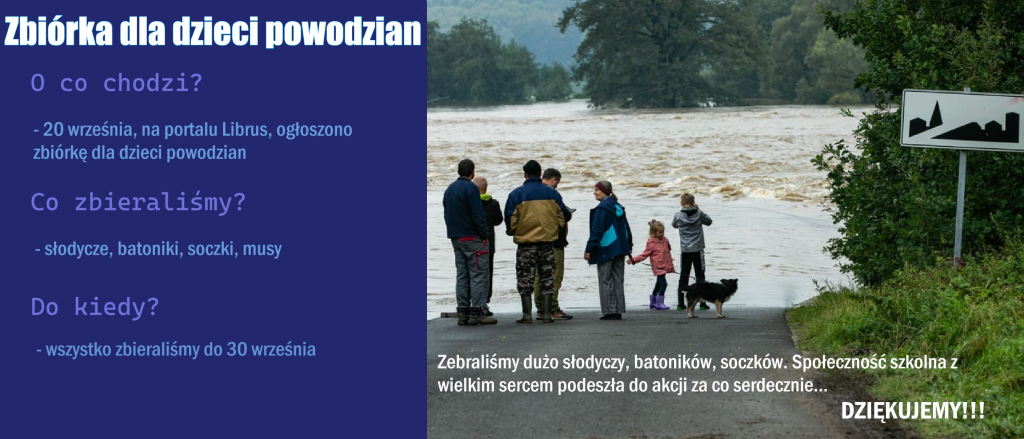 Zbiórka dla powodzian – podsumowanie