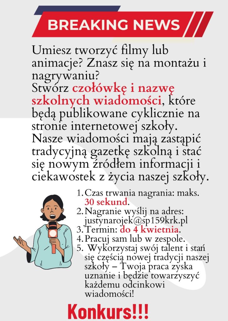 Stwórz czołówkę i nazwę szkolnych wiadomości!